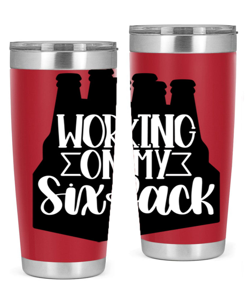 working on my six pack 13#- beer- Tumbler