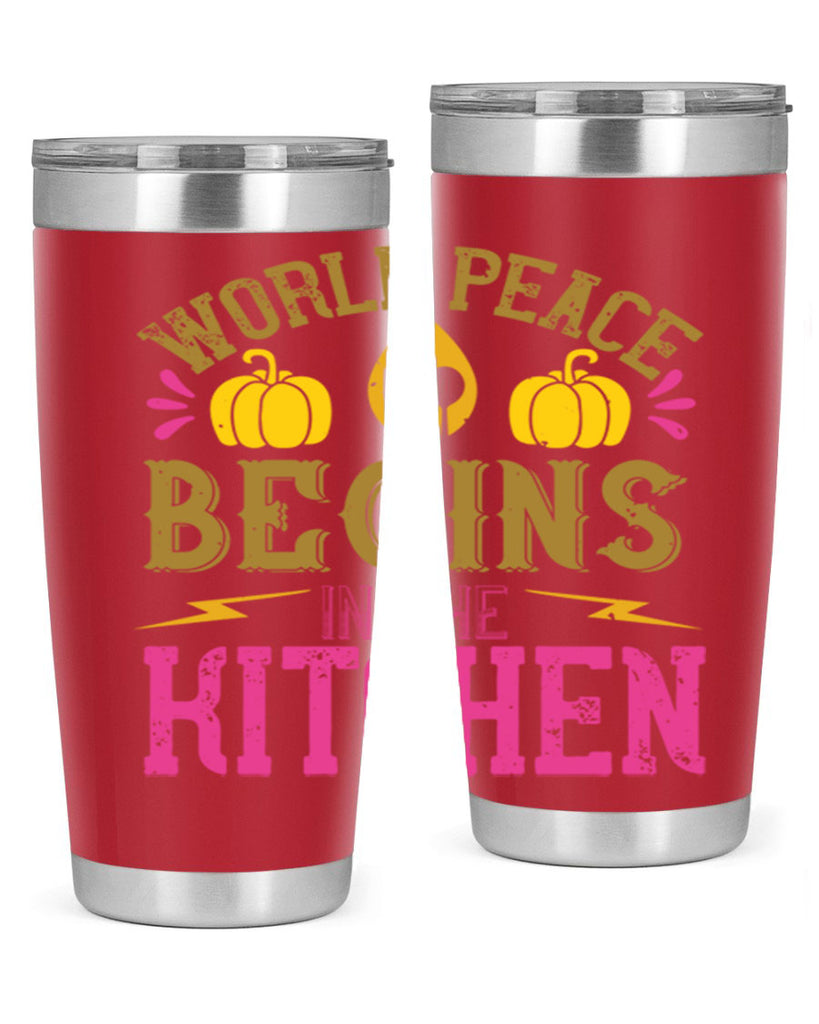 world peace begins in the kitchen 7#- vegan- Tumbler