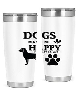 Dogs Make Me Happy Style 44#- dog- Tumbler