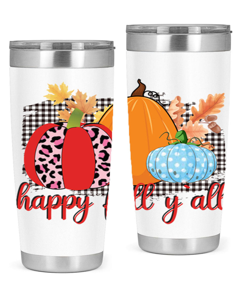 Happy Fall Yall Leopard 229#- fall- Tumbler