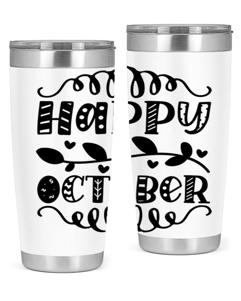 Happy October 239#- fall- Tumbler