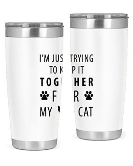 I’m Just Trying Style 61#- cat- Tumbler