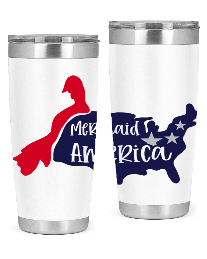 Mermaid In America Style 167#- Fourt Of July- Tumbler