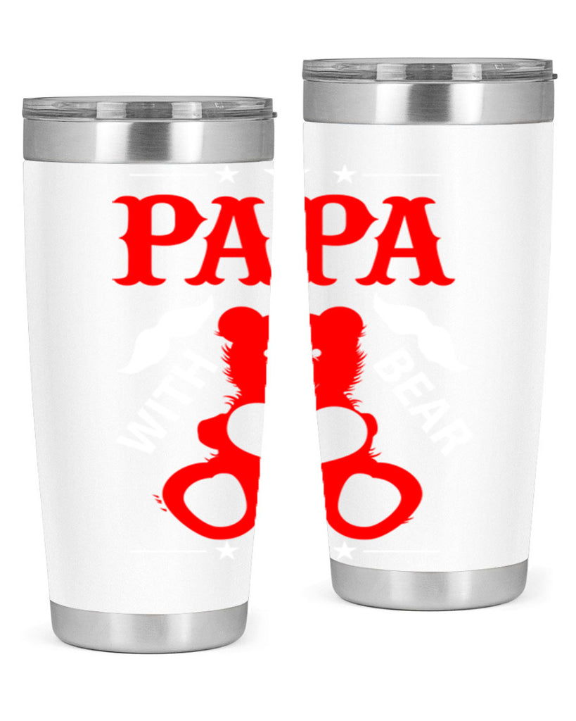 PAPA WITH BEAR 112#- grandpa - papa- Tumbler