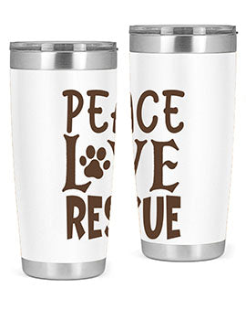 Peace Love Rescue Style 23#- cat- Tumbler