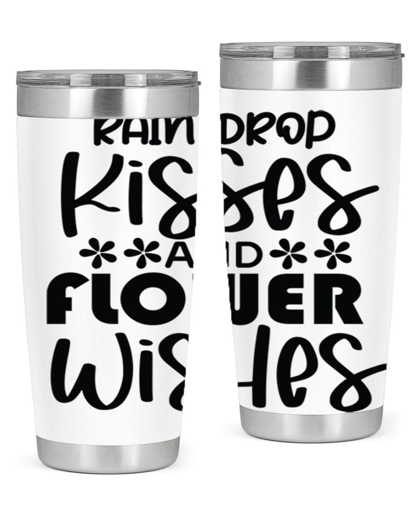 Rain drop kisses and flower 398#- spring- Tumbler
