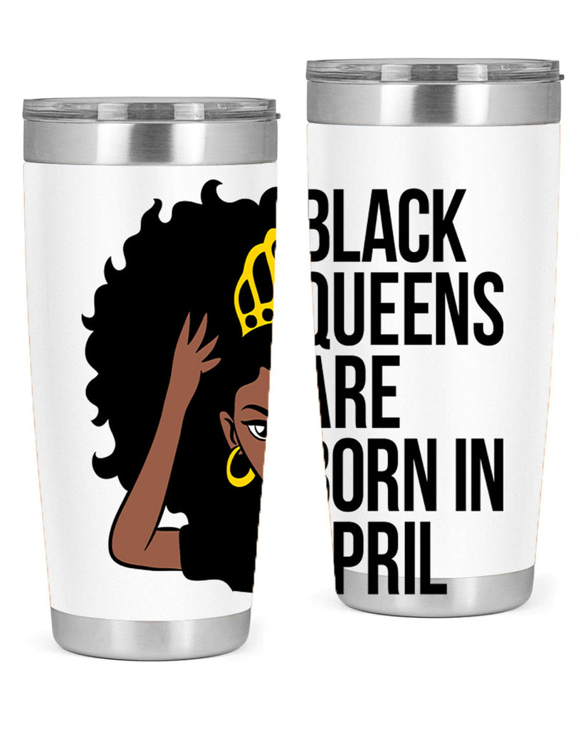 black queens are born in april 218#- black words phrases- Cotton Tank