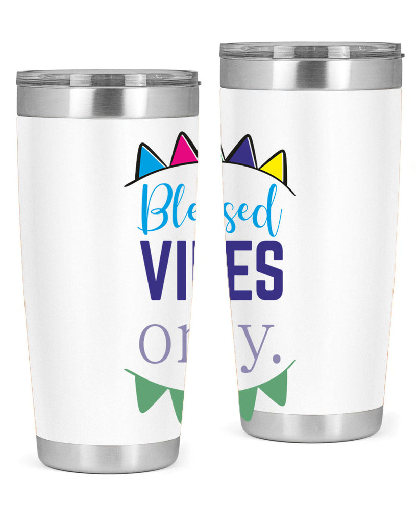 blessd vibes only- black words phrases- Cotton Tank