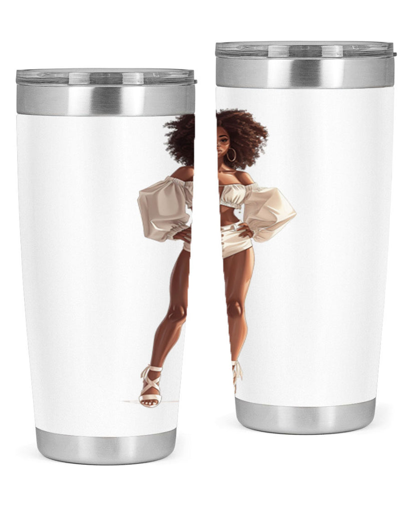 fashion girl in white 80#- fashion- Cotton Tank
