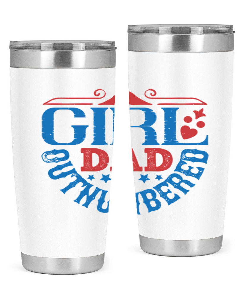 girl dad outnumbered 219#- fathers day- Tumbler