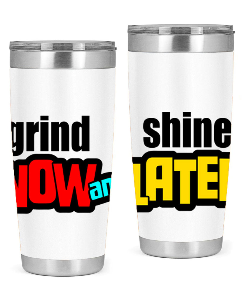 grind now and shine later 142#- black words phrases- Cotton Tank