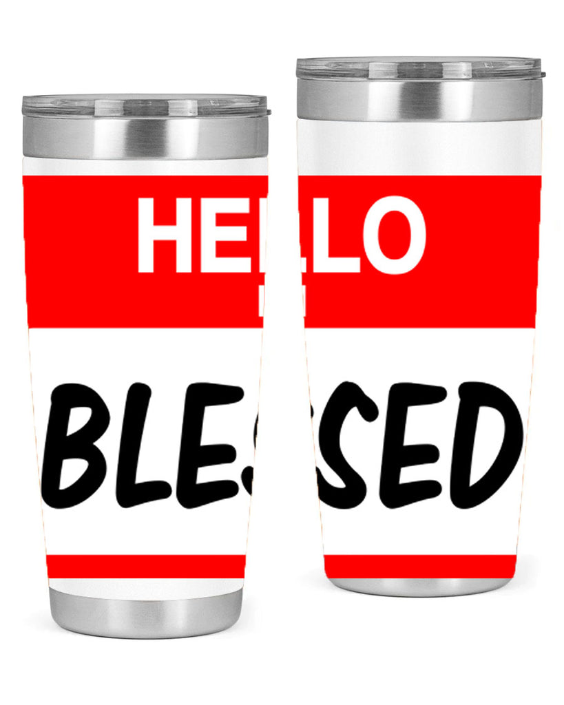 hello im blessed 133#- black words phrases- Cotton Tank