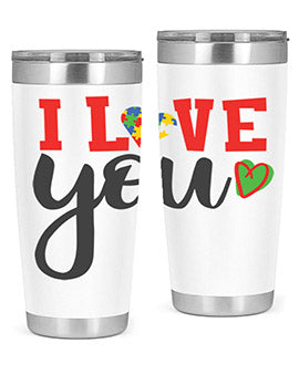 i love you Style 23#- autism- Tumbler