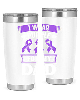 i wear purple for dad 170#- alzheimers- Tumbler