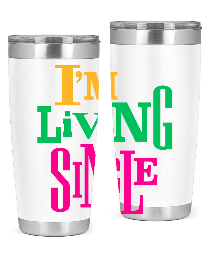 im living single 108#- black words phrases- Cotton Tank