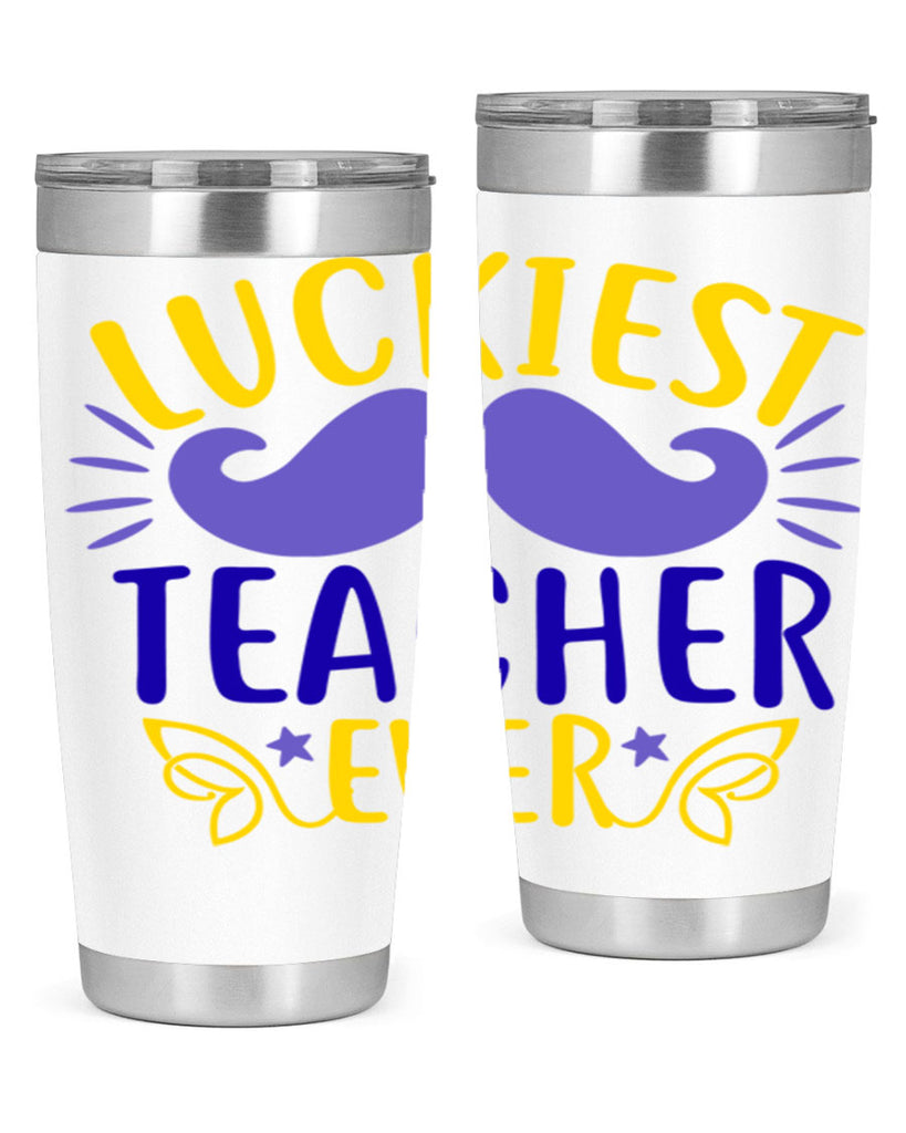 luckiest teacher ever 12#- mardi gras- Tumbler