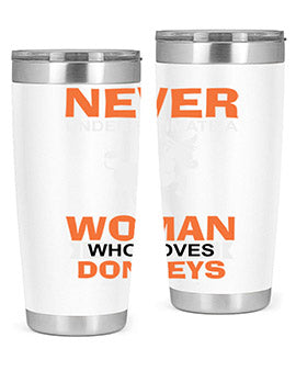 never underestimate a woman who loves donkeys Style 1#- donkey- Tumbler