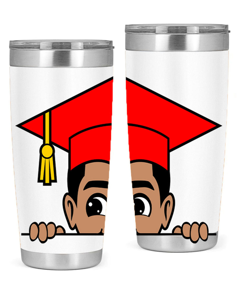 peekaboo afro puffs grad boy 20#- black men - boys- tumbler