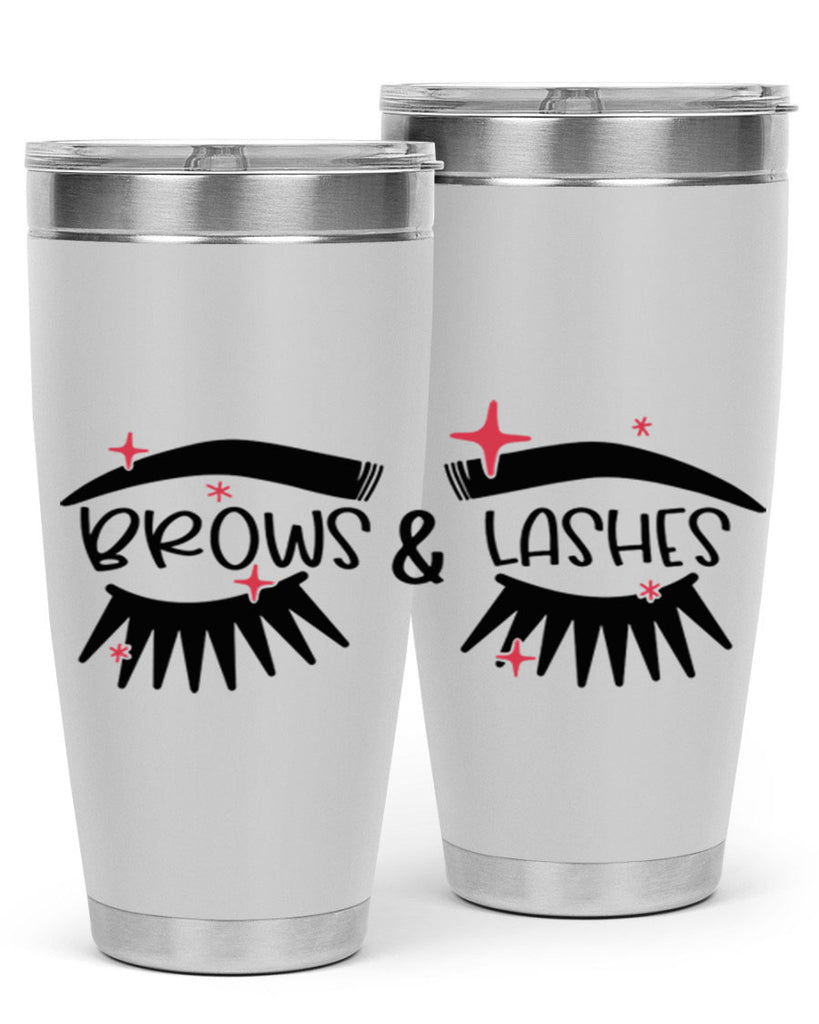 Brows Lashes Style 123#- make up- Tumbler