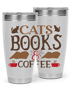Cats Books Coffee Style 9#- cat- Tumbler
