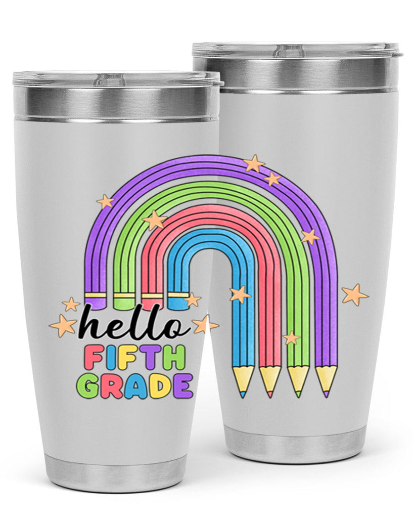 Hello 5th Grade Pencil Rainbow 13#- 5th grade- Tumbler