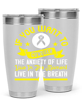 If you want to conquer the anxiety of life live in the moment live in the breath Style 41#- self awareness- Tumbler