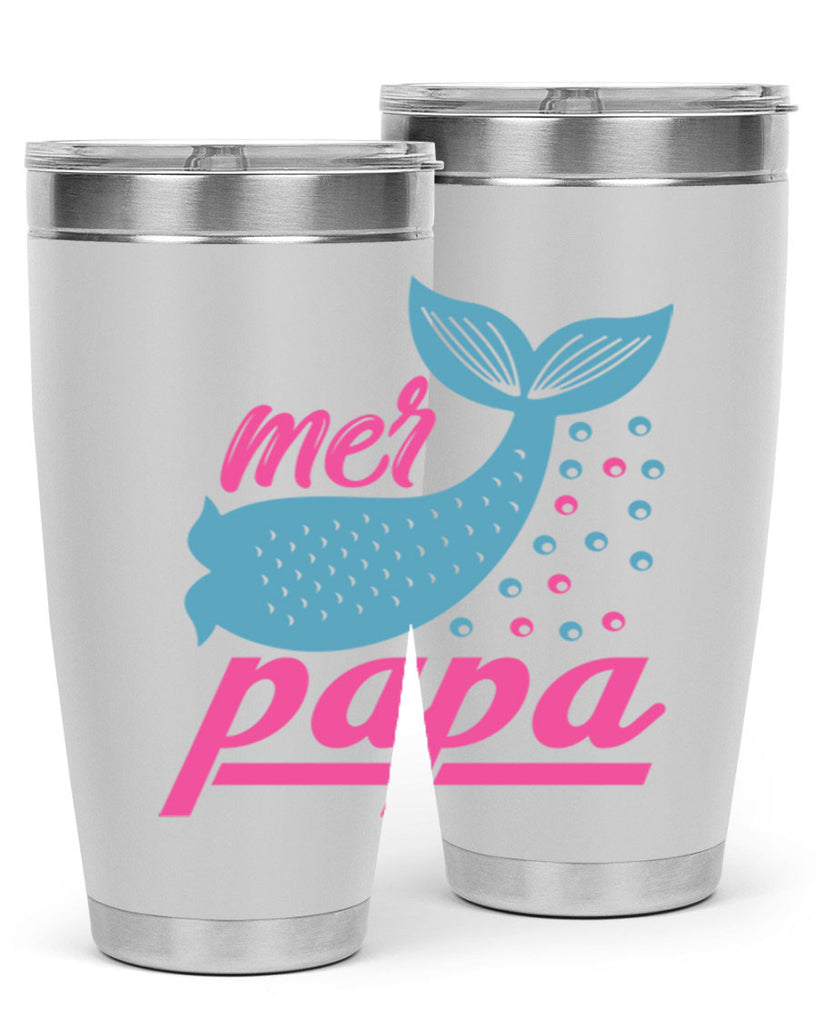Mer Papa 344#- mermaid- Tumbler