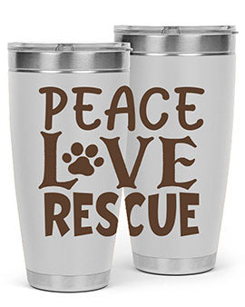 Peace Love Rescue Style 23#- cat- Tumbler