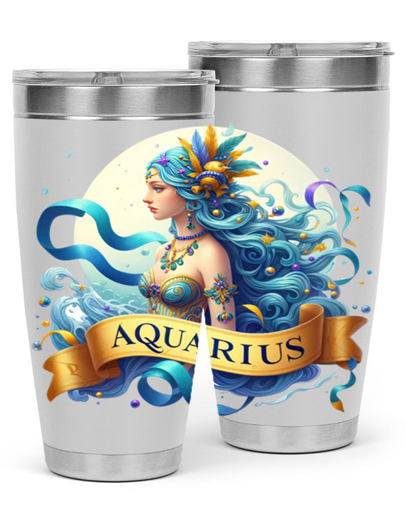 aquarius 84#- zodiac- Tumbler