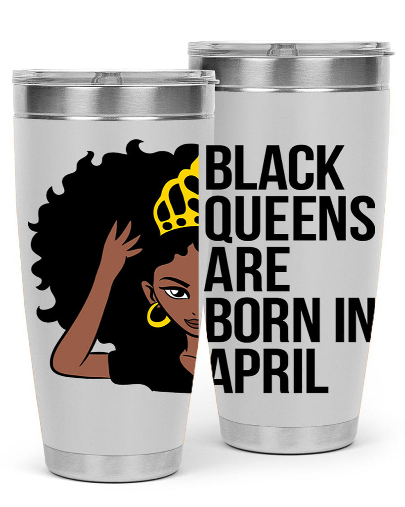 black queens are born in april 218#- black words phrases- Cotton Tank