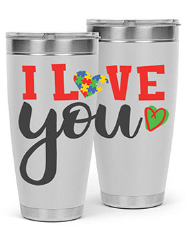 i love you Style 23#- autism- Tumbler