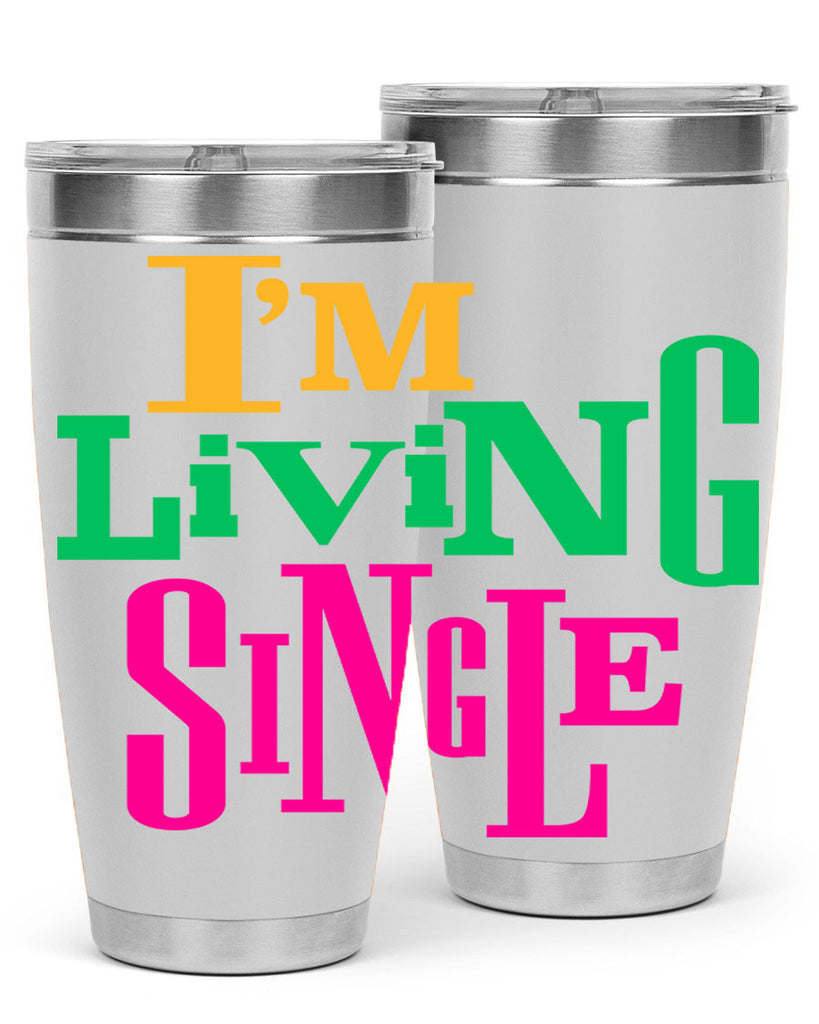 im living single 108#- black words phrases- Cotton Tank