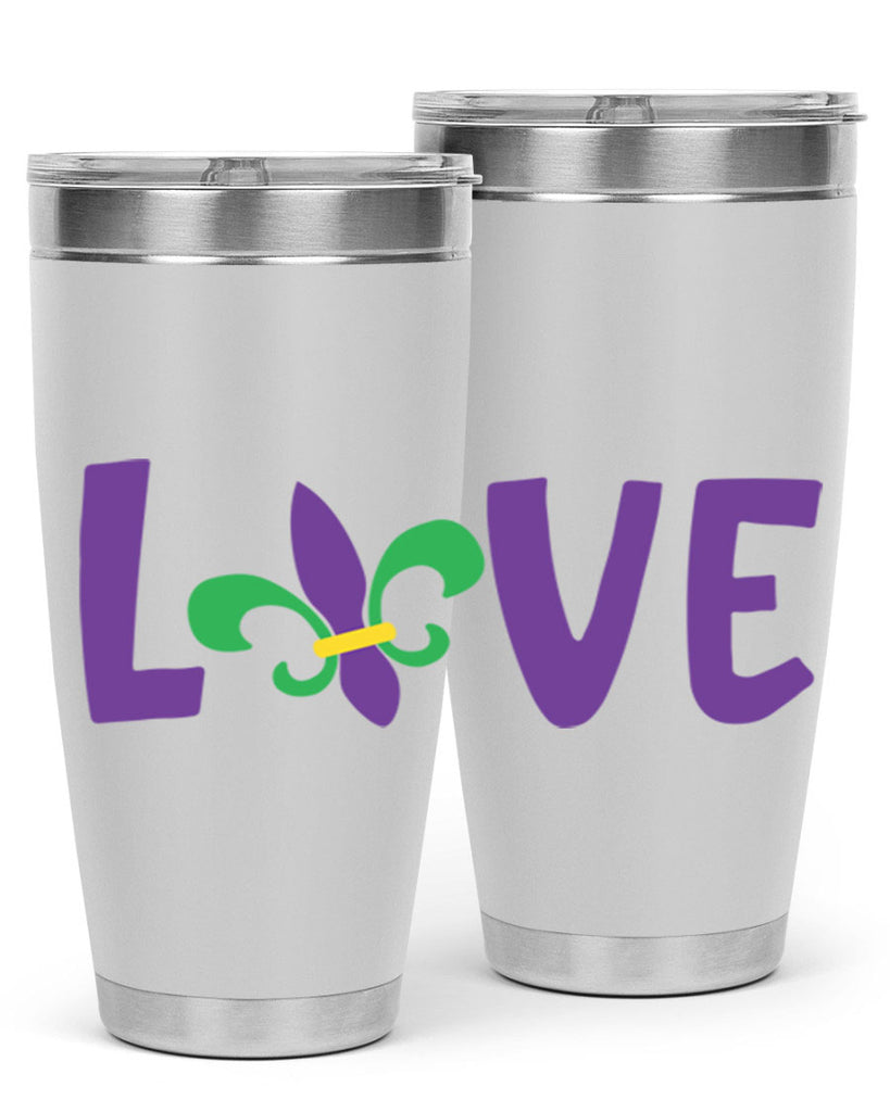 love 80#- mardi gras- Tumbler