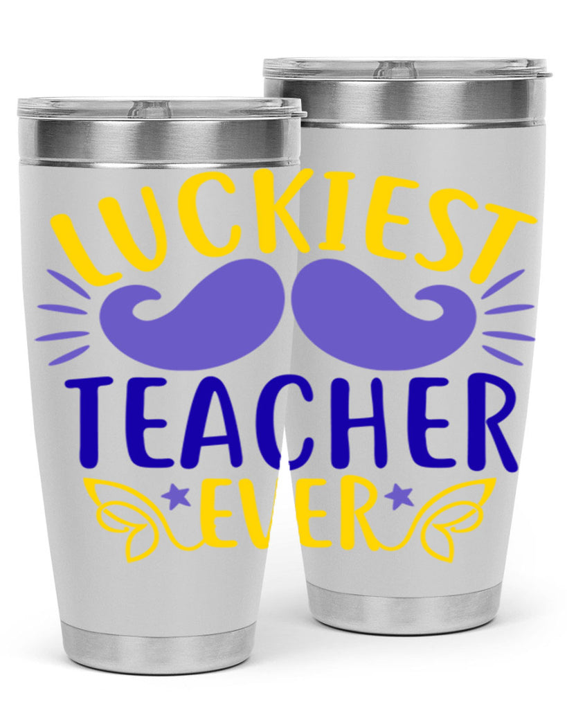 luckiest teacher ever 12#- mardi gras- Tumbler