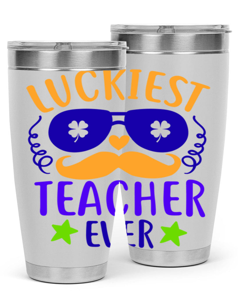 luckiest teacher ever 14#- mardi gras- Tumbler