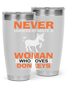 never underestimate a woman who loves donkeys Style 1#- donkey- Tumbler