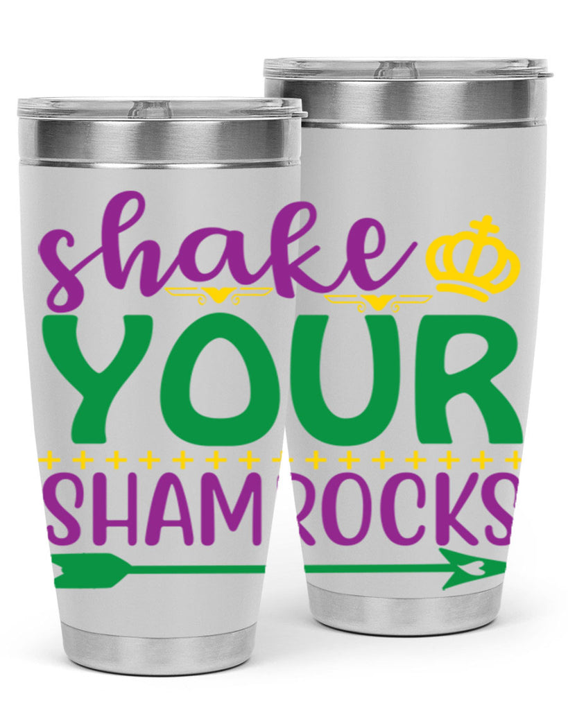 shake your shamrocks 2#- mardi gras- Tumbler