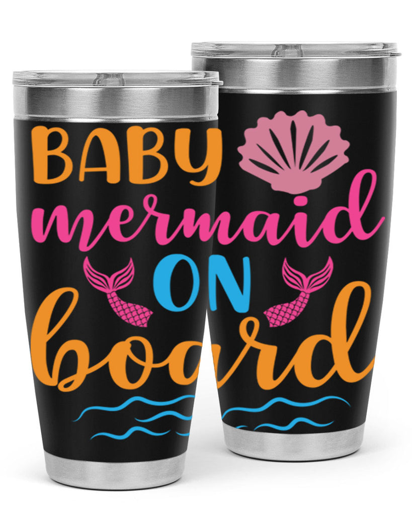 Baby Mermaid On Board 39#- mermaid- Tumbler