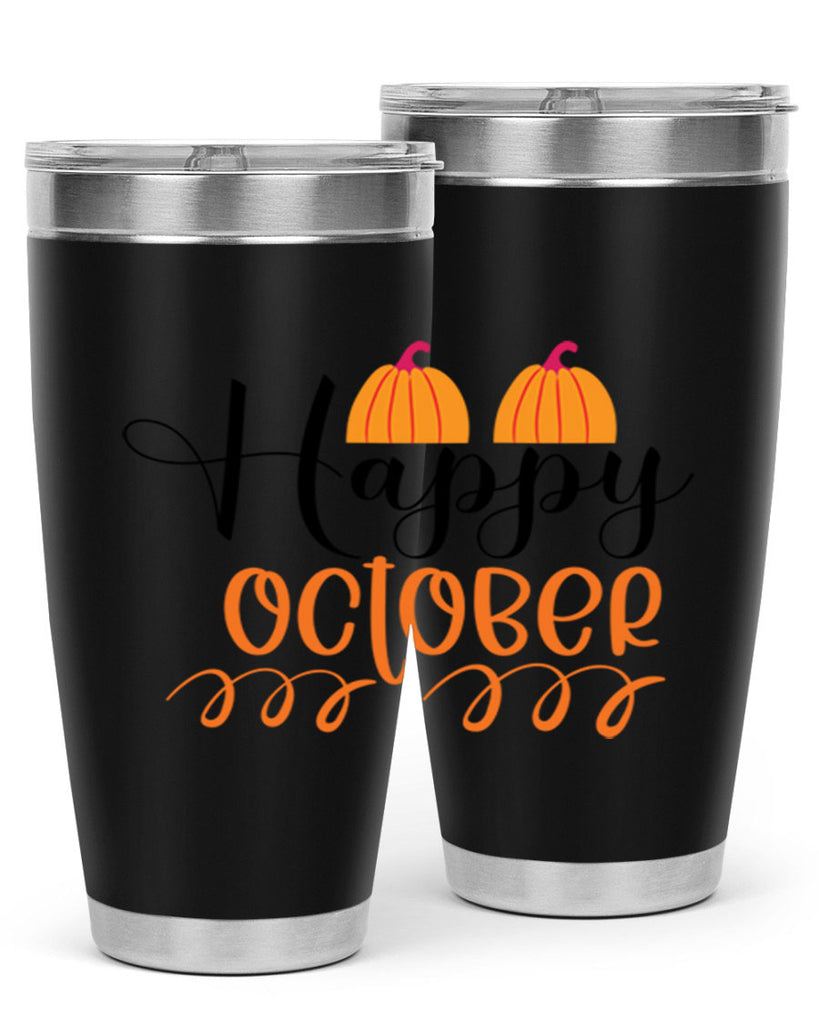 Happy October 238#- fall- Tumbler