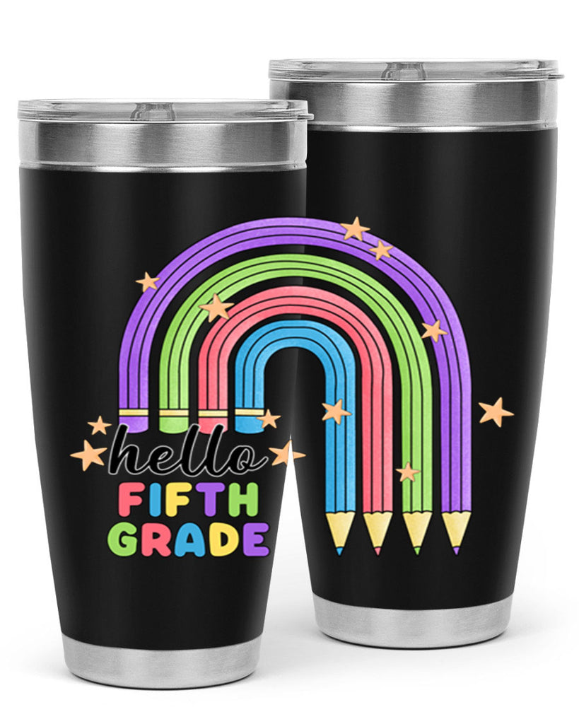 Hello 5th Grade Pencil Rainbow 13#- 5th grade- Tumbler