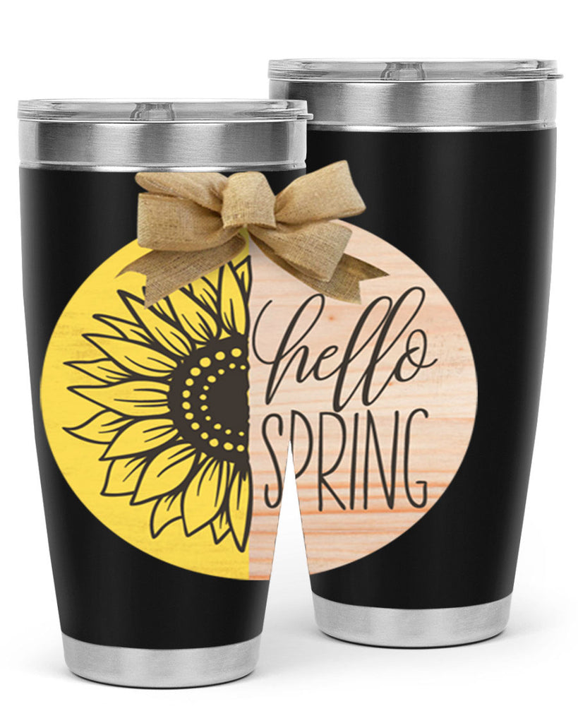 Hello spring half sunflower Mockup198#- spring- Tumbler