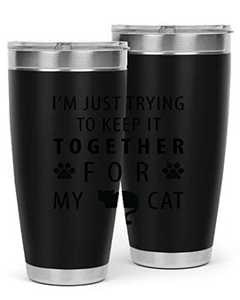 I’m Just Trying Style 61#- cat- Tumbler