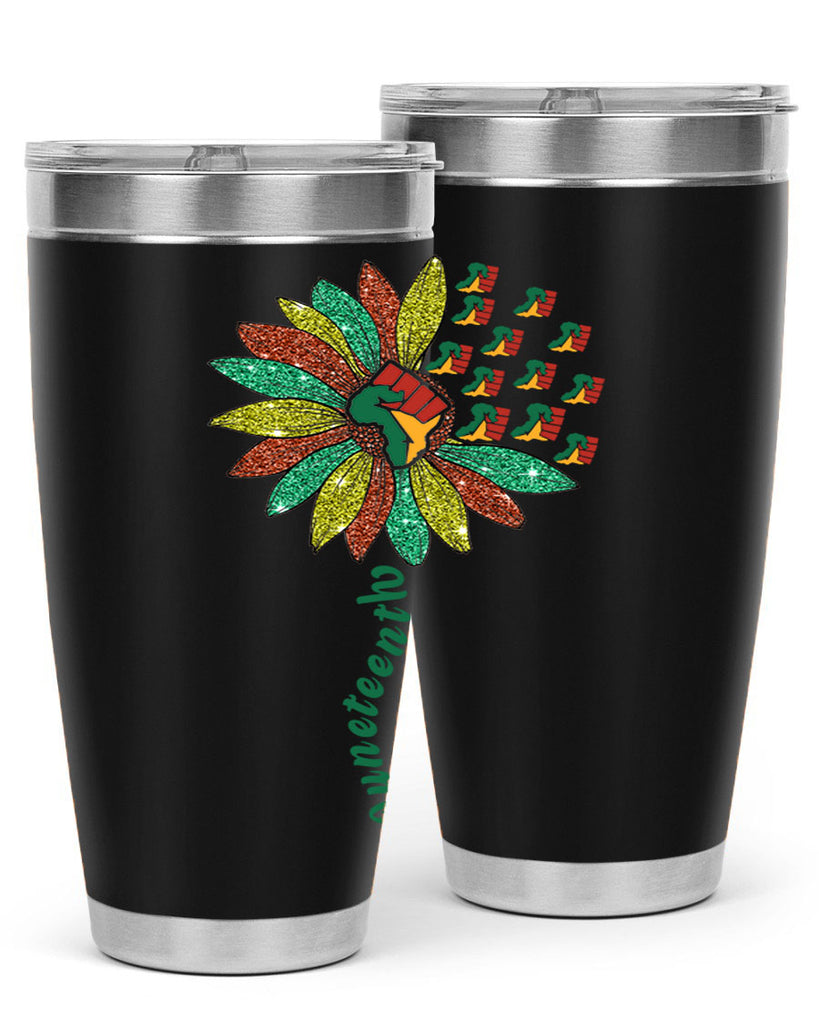 Sunflower Fist Juneteenth Black History 24#- Juneteenth- tumbler