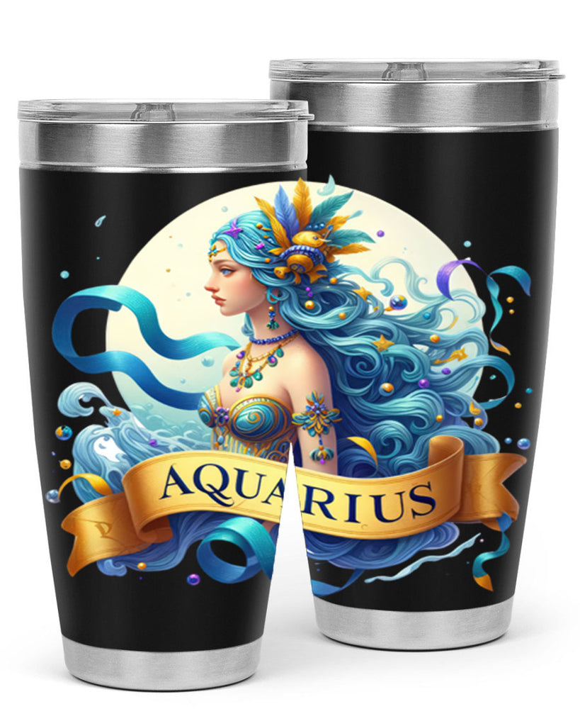 aquarius 84#- zodiac- Tumbler