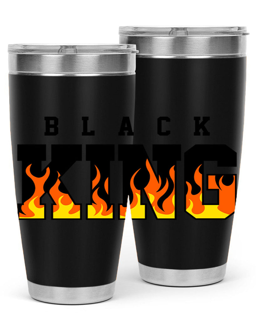 black king flames 232#- black words phrases- Cotton Tank