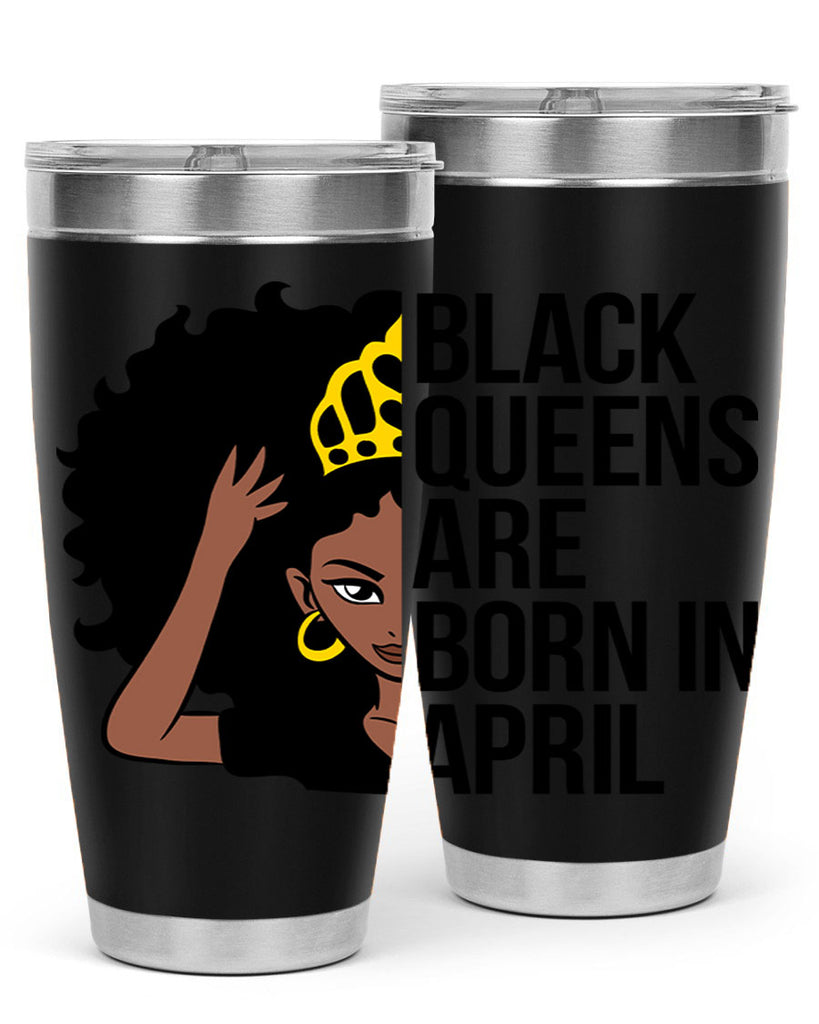 black queens are born in april 218#- black words phrases- Cotton Tank