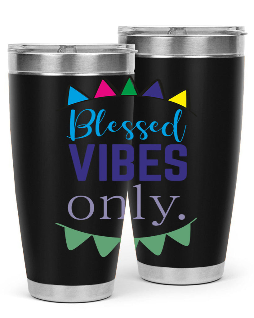 blessd vibes only- black words phrases- Cotton Tank