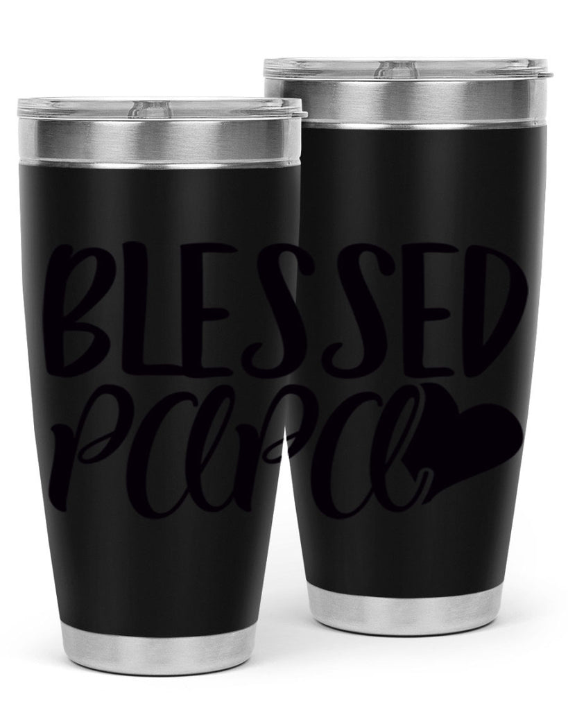 blessed papa 70#- grandpa - papa- Tumbler