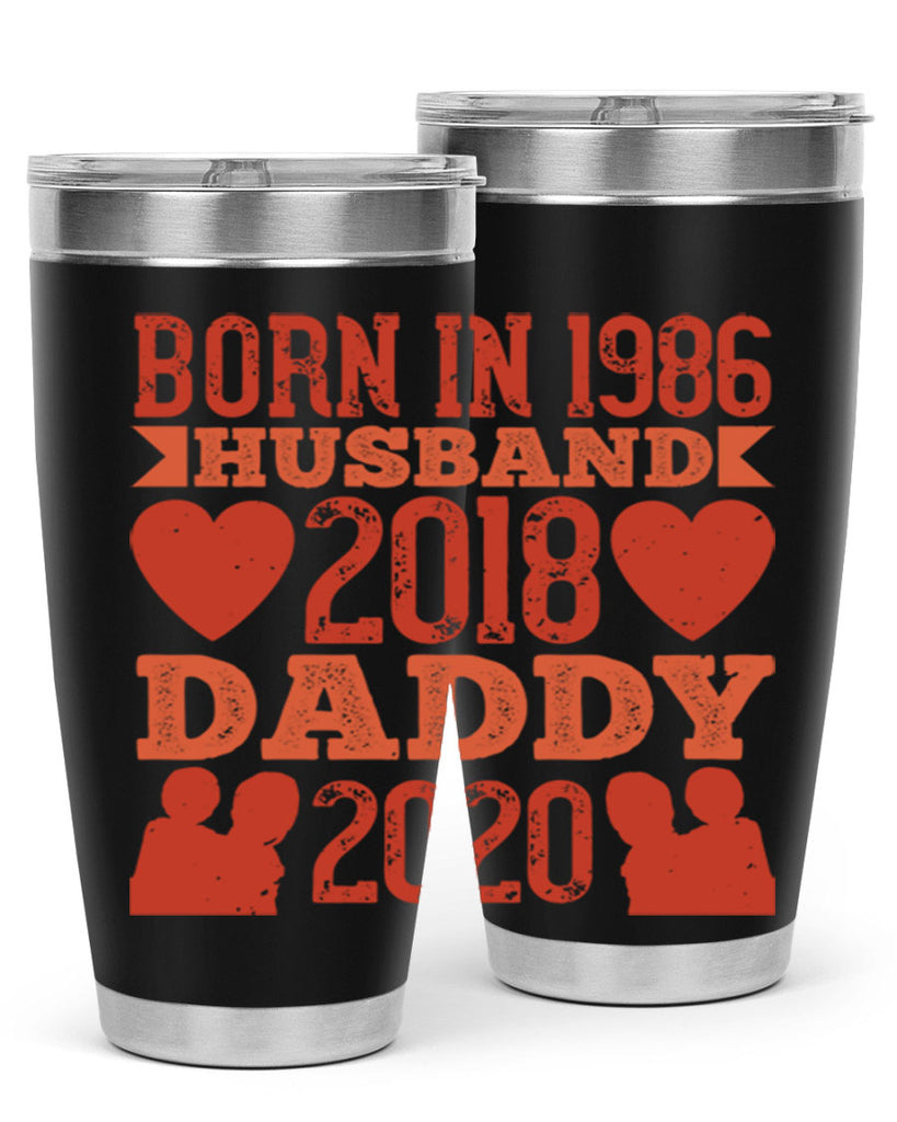 born in husband daddy 123#- fathers day- Tumbler