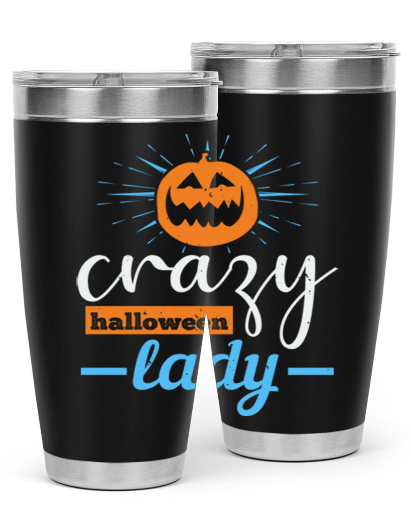 crazy halloween lady 118#- halloween- Tumbler